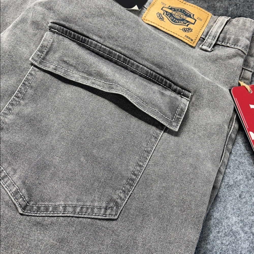 Tegias Gray stretchy large leg pocket jeans size 40 - Picture 3 of 10